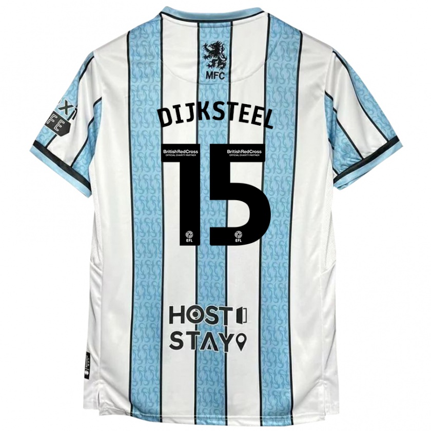 Kandiny Hombre Camiseta Anfernee Dijksteel #15 Blanco Azul 2ª Equipación 2024/25 La Camisa Chile