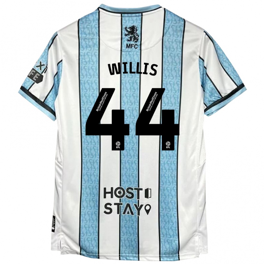 Kandiny Hombre Camiseta Pharrell Willis #44 Blanco Azul 2ª Equipación 2024/25 La Camisa Chile