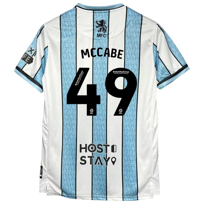 Kandiny Hombre Camiseta Law Mccabe #49 Blanco Azul 2ª Equipación 2024/25 La Camisa Chile