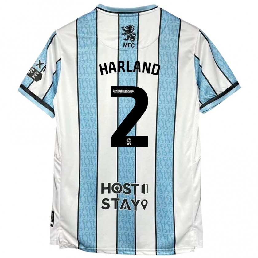 Kandiny Hombre Camiseta Jane Harland #2 Blanco Azul 2ª Equipación 2024/25 La Camisa Chile