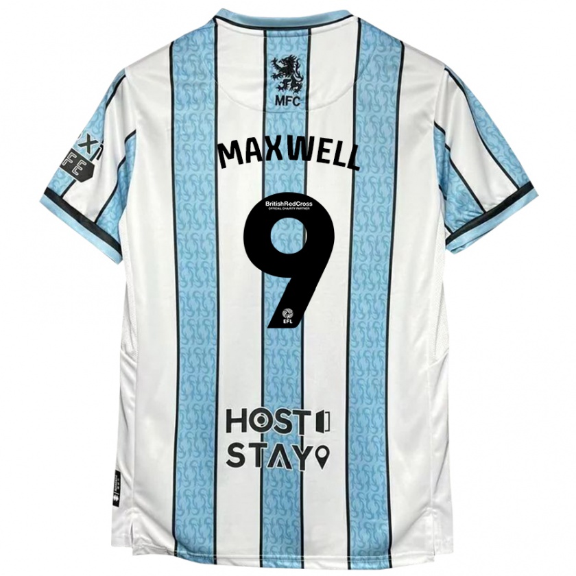 Kandiny Hombre Camiseta Armani Maxwell #9 Blanco Azul 2ª Equipación 2024/25 La Camisa Chile