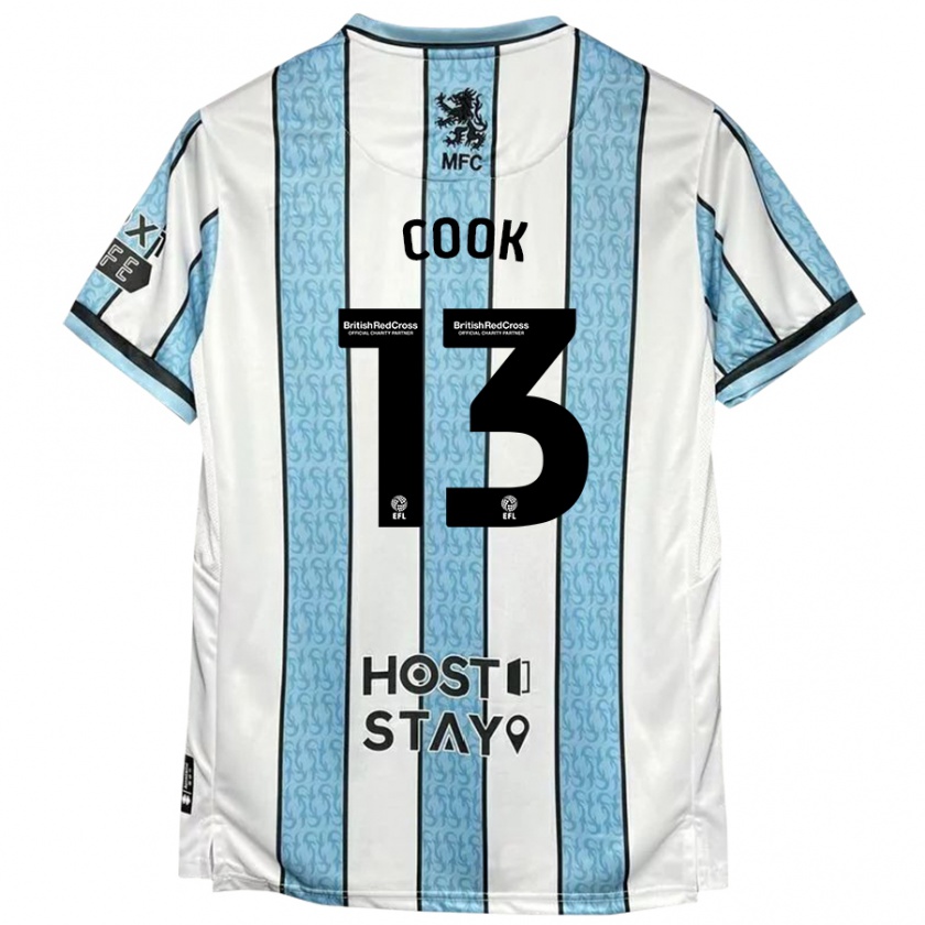 Kandiny Hombre Camiseta Ruby Cook #13 Blanco Azul 2ª Equipación 2024/25 La Camisa Chile