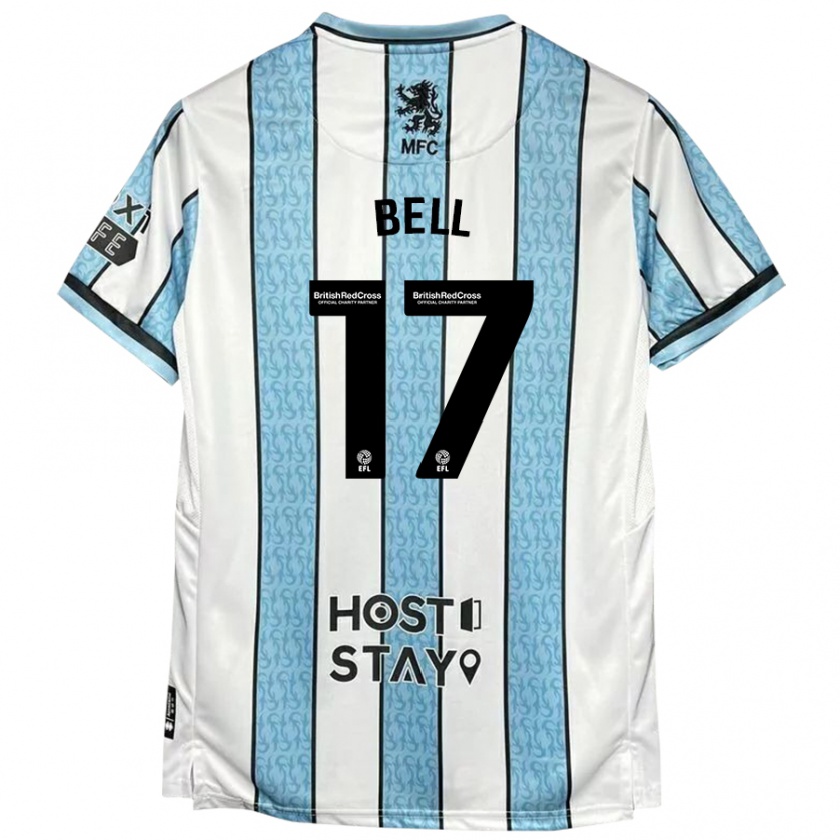 Kandiny Hombre Camiseta Millie Bell #17 Blanco Azul 2ª Equipación 2024/25 La Camisa Chile