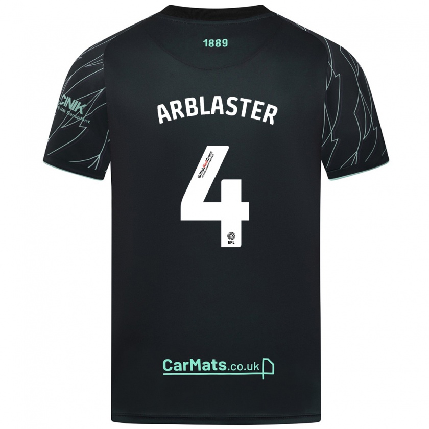 Kandiny Hombre Camiseta Oliver Arblaster #4 Negro Verde 2ª Equipación 2024/25 La Camisa Chile