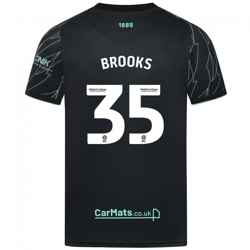 Kandiny Hombre Camiseta Andre Brooks #35 Negro Verde 2ª Equipación 2024/25 La Camisa Chile