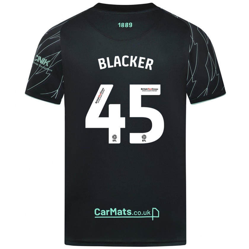 Kandiny Hombre Camiseta Billy Blacker #45 Negro Verde 2ª Equipación 2024/25 La Camisa Chile