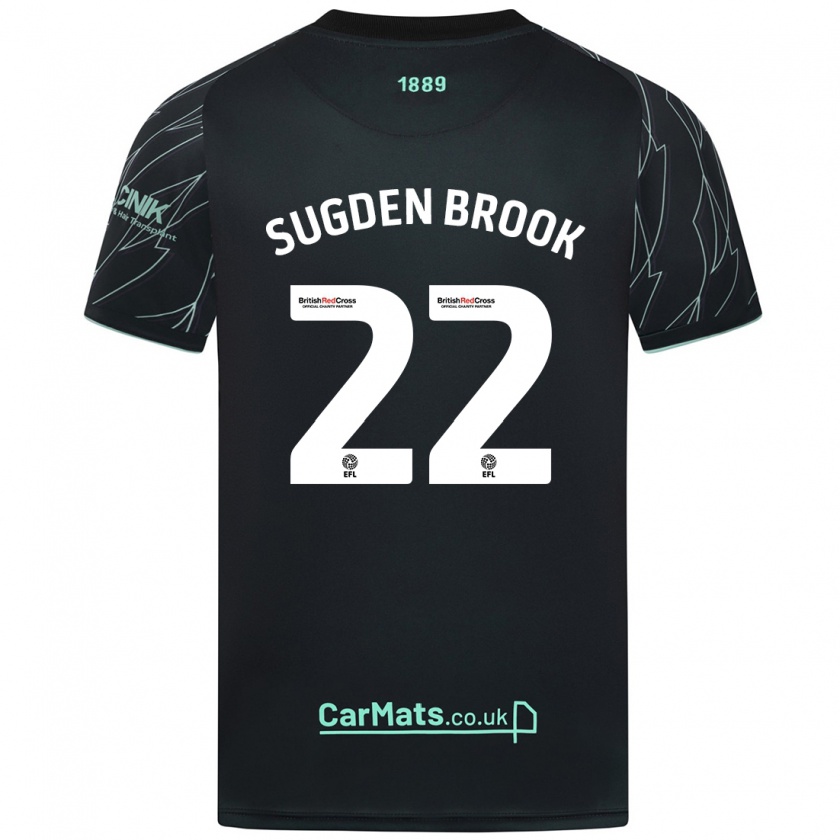 Kandiny Hombre Camiseta Darcie Sugden-Brook #22 Negro Verde 2ª Equipación 2024/25 La Camisa Chile