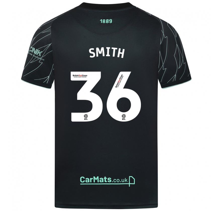 Kandiny Hombre Camiseta Joshua Smith #36 Negro Verde 2ª Equipación 2024/25 La Camisa Chile