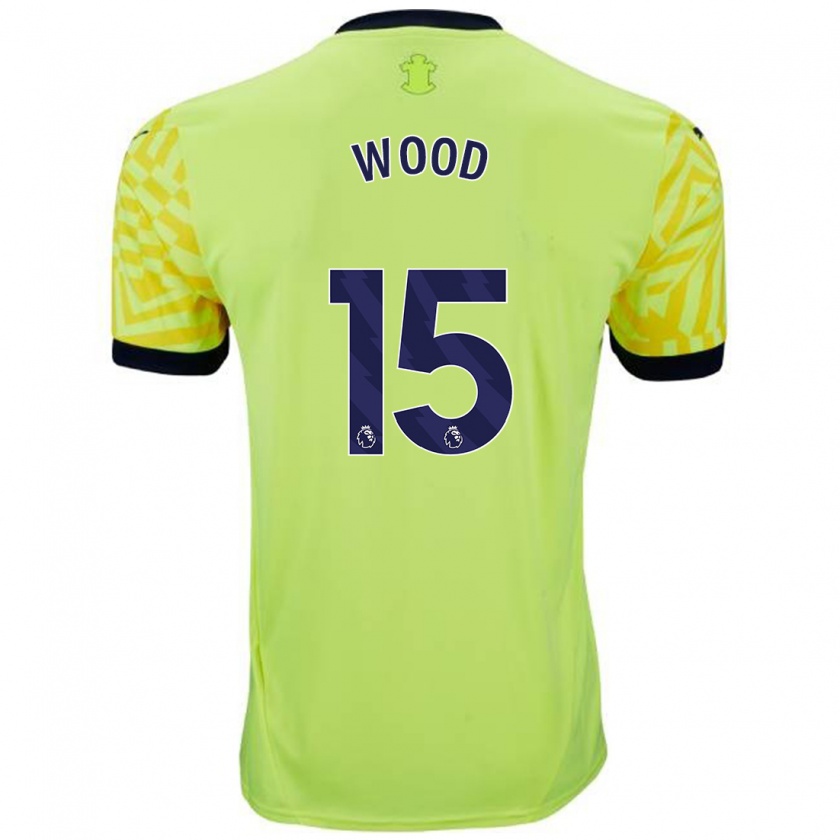 Kandiny Hombre Camiseta Nathan Wood #15 Amarillo 2ª Equipación 2024/25 La Camisa Chile