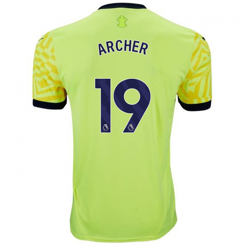 Kandiny Hombre Camiseta Cameron Archer #19 Amarillo 2ª Equipación 2024/25 La Camisa Chile