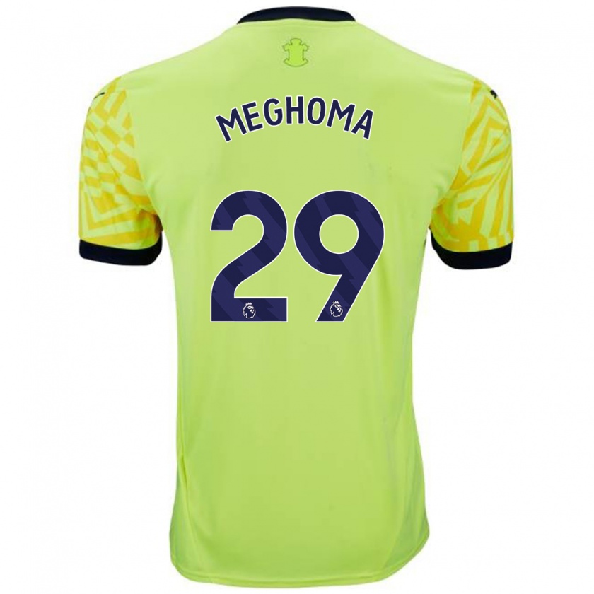 Kandiny Hombre Camiseta Jayden Meghoma #29 Amarillo 2ª Equipación 2024/25 La Camisa Chile