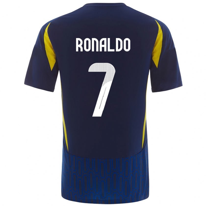 Kandiny Hombre Camiseta Cristiano Ronaldo #7 Azul Amarillo 2ª Equipación 2024/25 La Camisa Chile