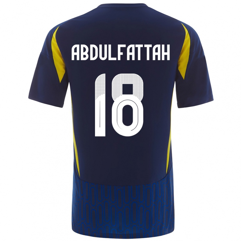 Kandiny Hombre Camiseta Abdulfattah Adam #18 Azul Amarillo 2ª Equipación 2024/25 La Camisa Chile