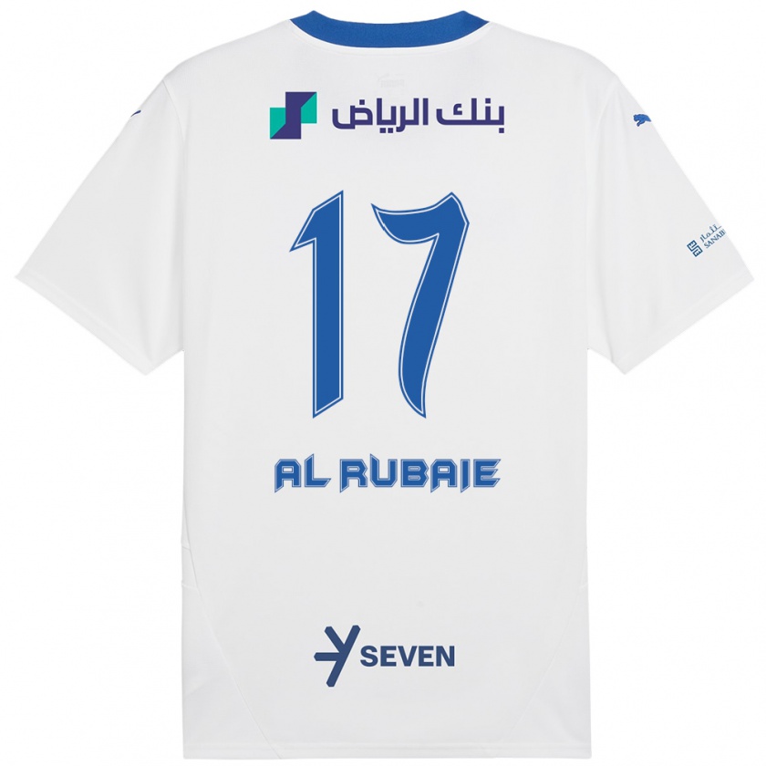 Kandiny Hombre Camiseta Mohammed Al-Rubaie #17 Blanco Azul 2ª Equipación 2024/25 La Camisa Chile