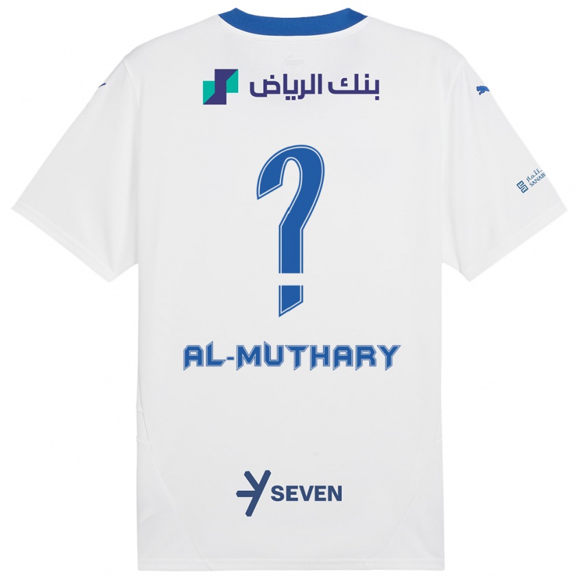 Kandiny Hombre Camiseta Saad Al-Muthary #0 Blanco Azul 2ª Equipación 2024/25 La Camisa Chile