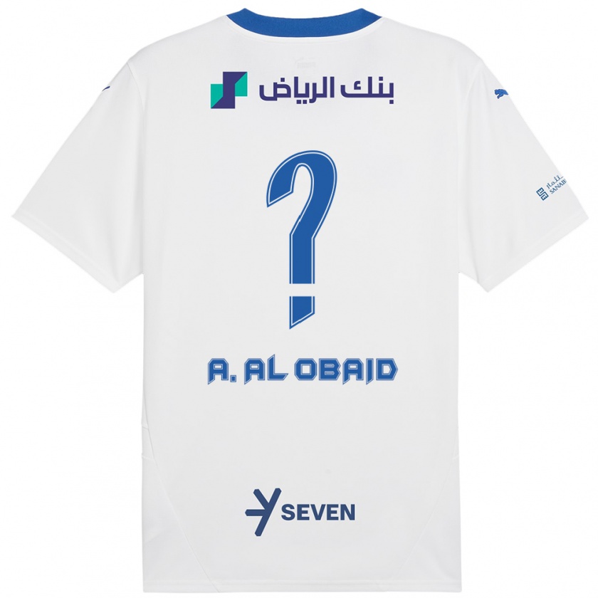 Kandiny Hombre Camiseta Abdulrahman Al-Obaid #0 Blanco Azul 2ª Equipación 2024/25 La Camisa Chile