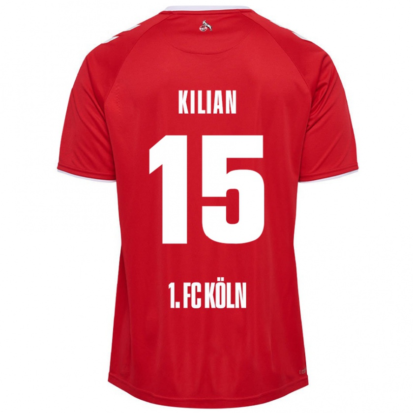 Kandiny Hombre Camiseta Luca Kilian #15 Rojo Blanco 2ª Equipación 2024/25 La Camisa Chile