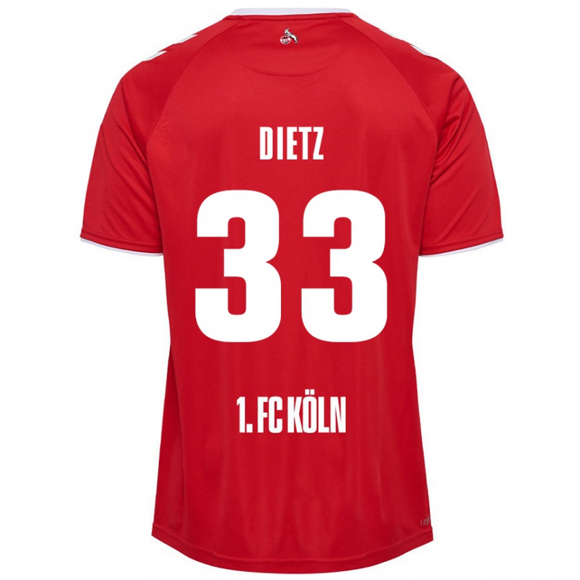 Kandiny Hombre Camiseta Florian Dietz #33 Rojo Blanco 2ª Equipación 2024/25 La Camisa Chile