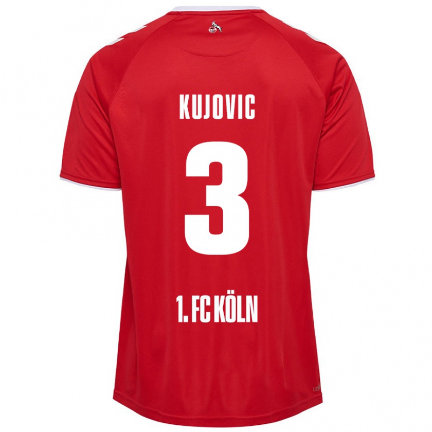 Kandiny Hombre Camiseta Emin Kujovic #3 Rojo Blanco 2ª Equipación 2024/25 La Camisa Chile