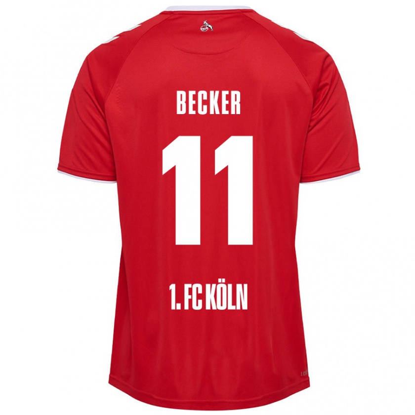 Kandiny Hombre Camiseta Marlon Becker #11 Rojo Blanco 2ª Equipación 2024/25 La Camisa Chile