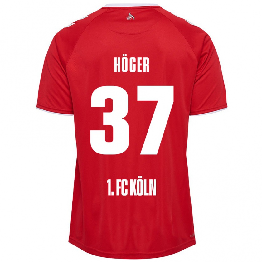 Kandiny Hombre Camiseta Marco Höger #37 Rojo Blanco 2ª Equipación 2024/25 La Camisa Chile