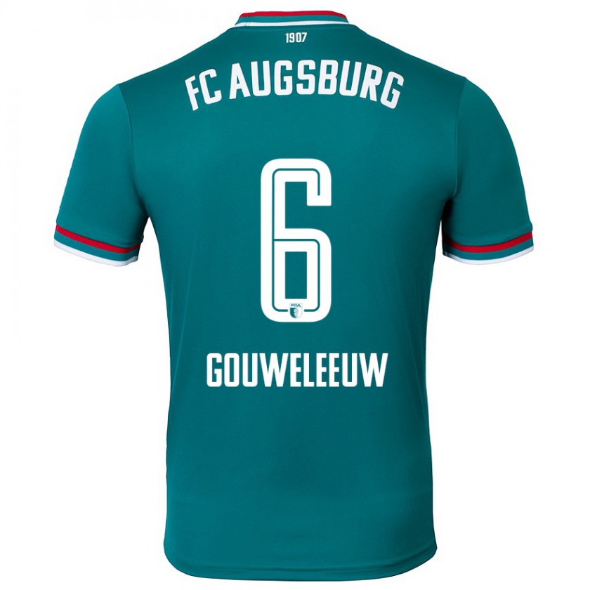 Kandiny Hombre Camiseta Jeffrey Gouweleeuw #6 Verde Oscuro 2ª Equipación 2024/25 La Camisa Chile