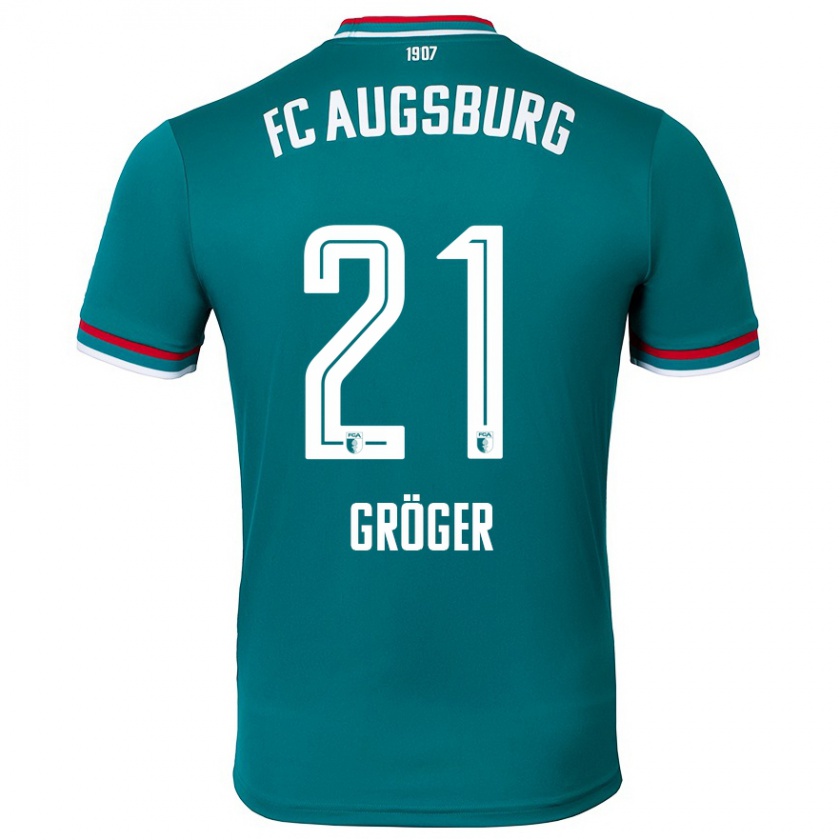 Kandiny Hombre Camiseta Elias Gröger #21 Verde Oscuro 2ª Equipación 2024/25 La Camisa Chile