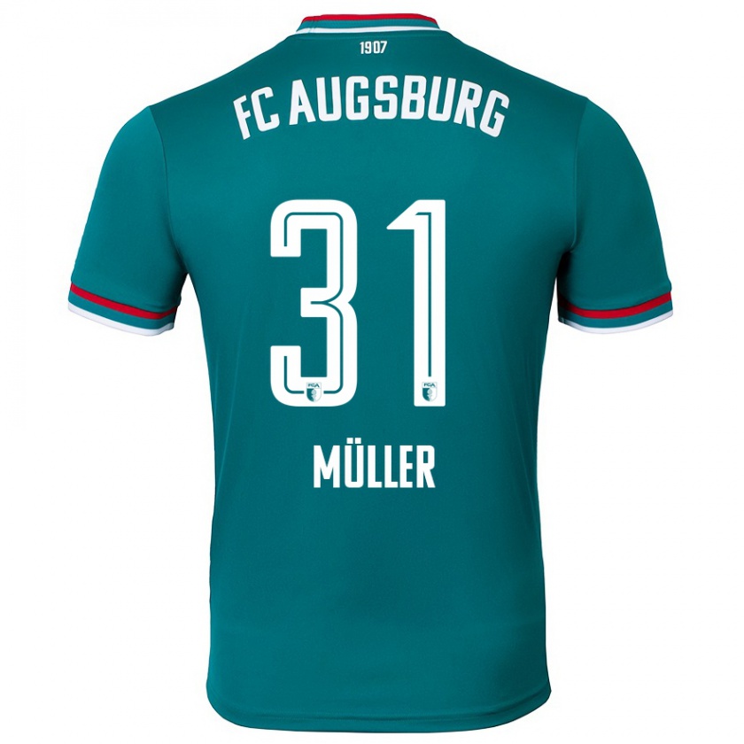 Kandiny Hombre Camiseta Noah Müller #31 Verde Oscuro 2ª Equipación 2024/25 La Camisa Chile