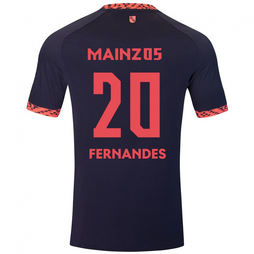 Kandiny Hombre Camiseta Edimilson Fernandes #20 Azul Coral Rojo 2ª Equipación 2024/25 La Camisa Chile