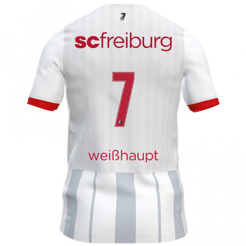 Kandiny Hombre Camiseta Noah Weißhaupt #7 Blanco Gris 2ª Equipación 2024/25 La Camisa Chile