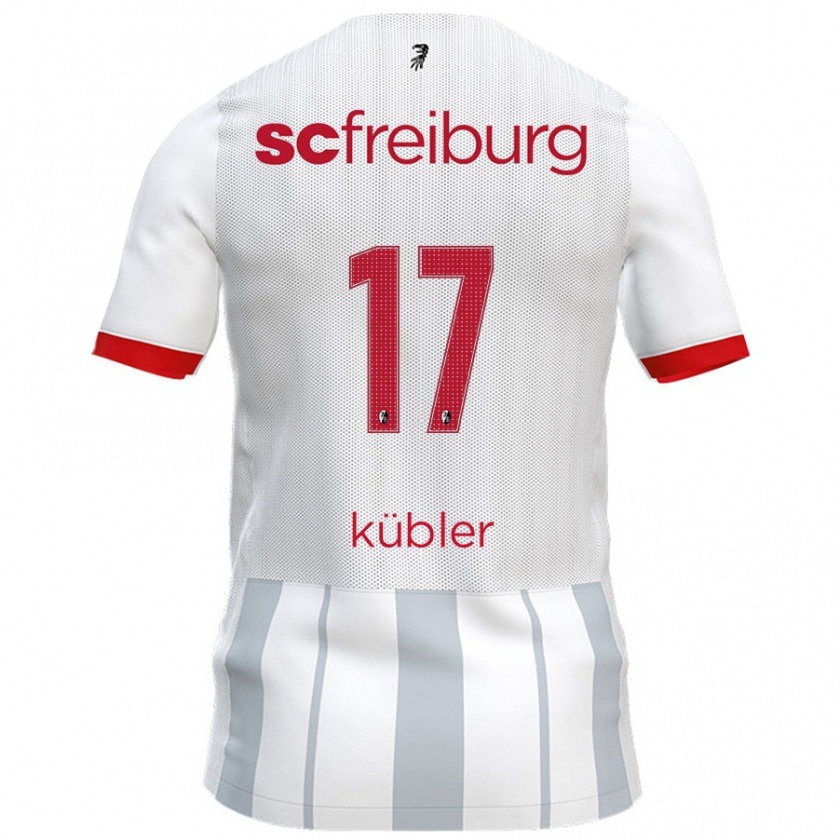 Kandiny Hombre Camiseta Lukas Kübler #17 Blanco Gris 2ª Equipación 2024/25 La Camisa Chile