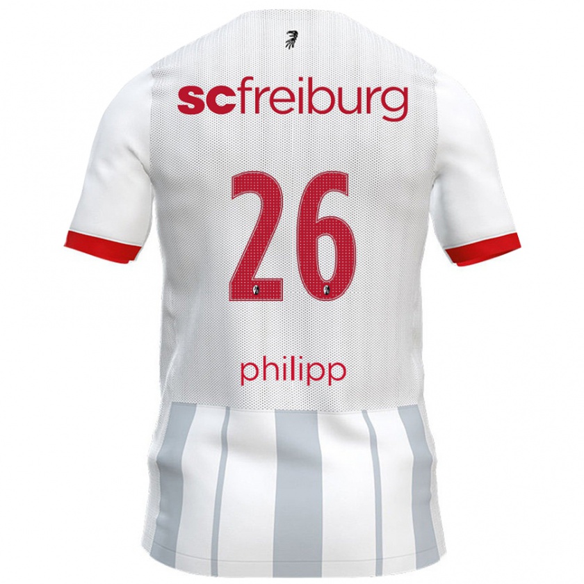 Kandiny Hombre Camiseta Maximilian Philipp #26 Blanco Gris 2ª Equipación 2024/25 La Camisa Chile