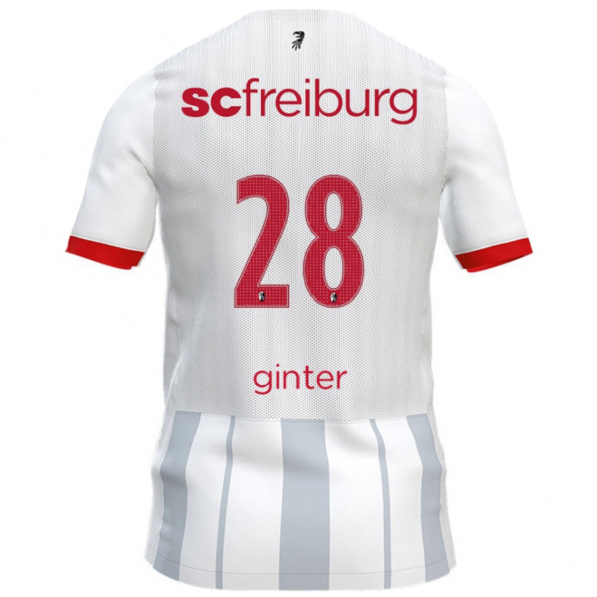 Kandiny Hombre Camiseta Matthias Ginter #28 Blanco Gris 2ª Equipación 2024/25 La Camisa Chile