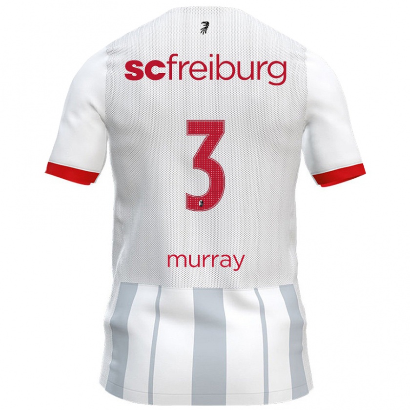 Kandiny Hombre Camiseta Drew Murray #3 Blanco Gris 2ª Equipación 2024/25 La Camisa Chile