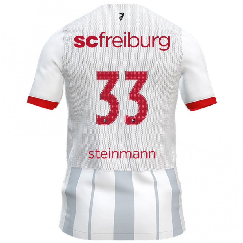 Kandiny Hombre Camiseta Karl Steinmann #33 Blanco Gris 2ª Equipación 2024/25 La Camisa Chile