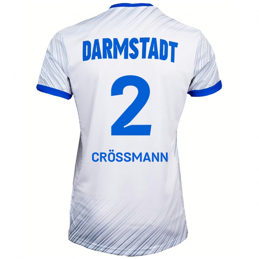 Kandiny Hombre Camiseta Elias Crößmann #2 Blanco Azul 2ª Equipación 2024/25 La Camisa Chile