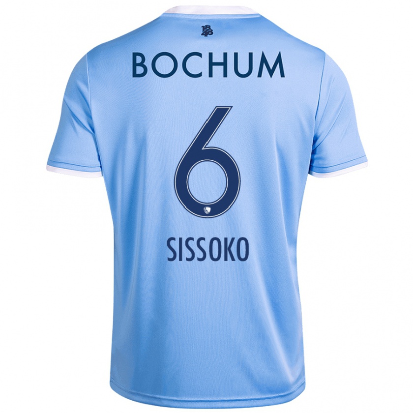 Kandiny Hombre Camiseta Ibrahima Sissoko #6 Azul Cielo 2ª Equipación 2024/25 La Camisa Chile