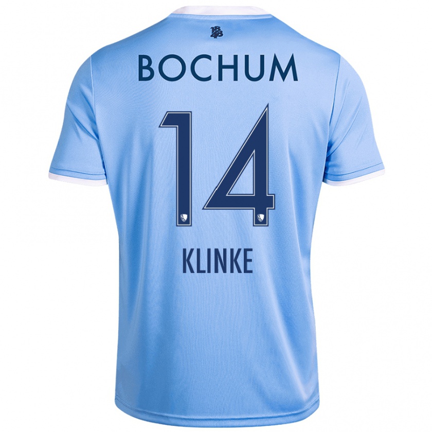 Kandiny Hombre Camiseta Niklas Klinke #14 Azul Cielo 2ª Equipación 2024/25 La Camisa Chile