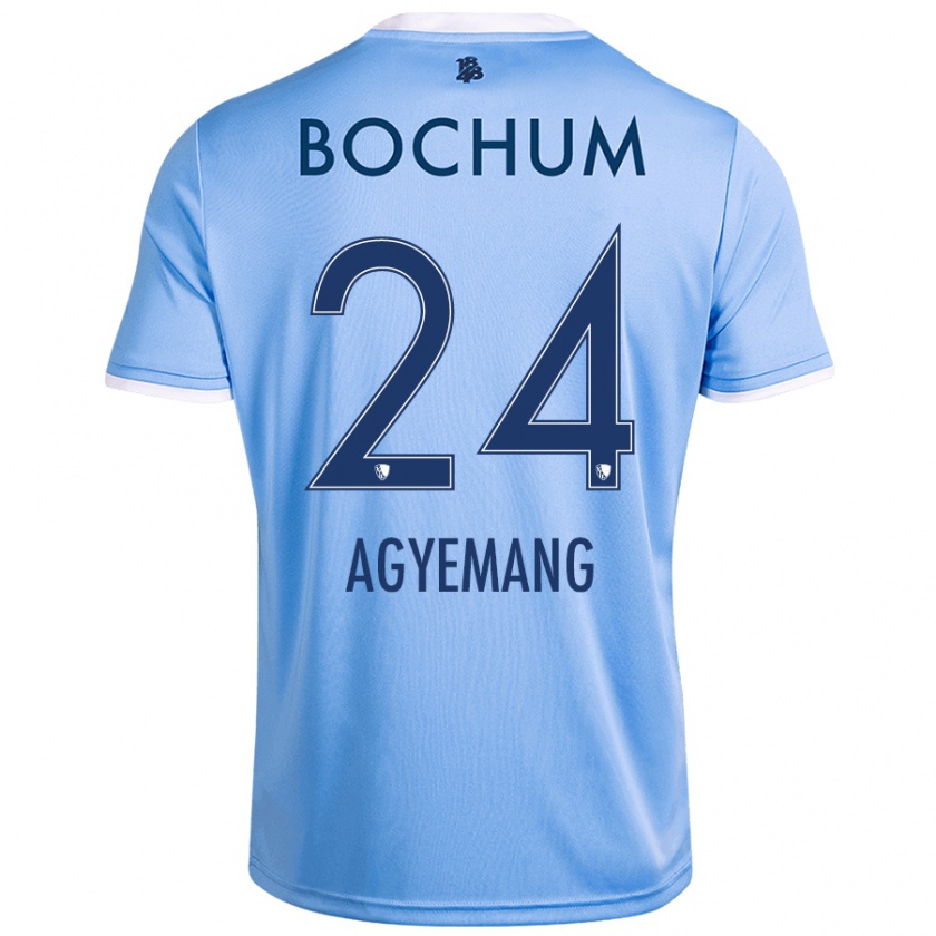 Kandiny Hombre Camiseta Donovan Agyemang #24 Azul Cielo 2ª Equipación 2024/25 La Camisa Chile