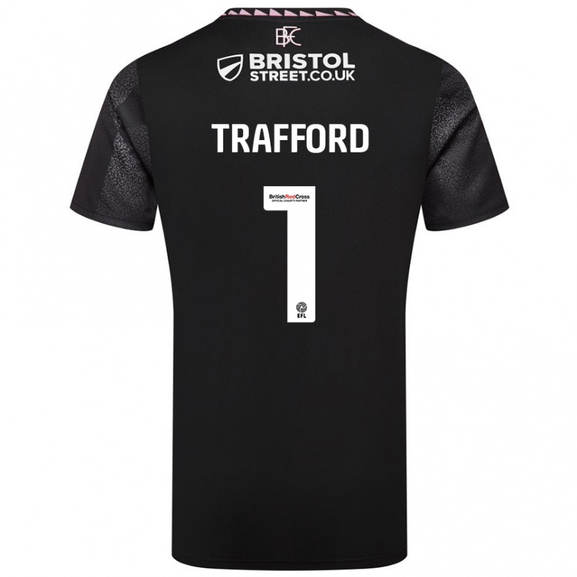 Kandiny Hombre Camiseta James Trafford #1 Negro 2ª Equipación 2024/25 La Camisa Chile