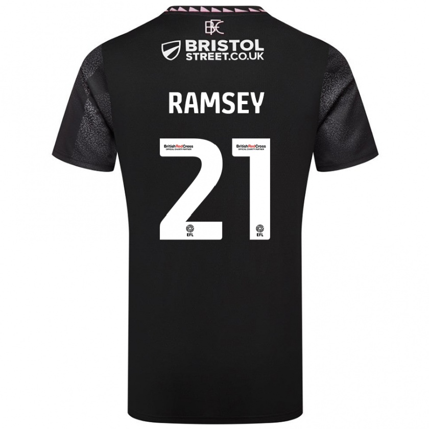 Kandiny Hombre Camiseta Aaron Ramsey #21 Negro 2ª Equipación 2024/25 La Camisa Chile