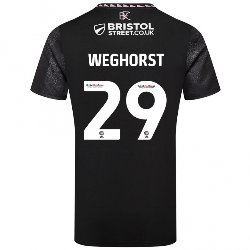 Kandiny Hombre Camiseta Wout Weghorst #29 Negro 2ª Equipación 2024/25 La Camisa Chile