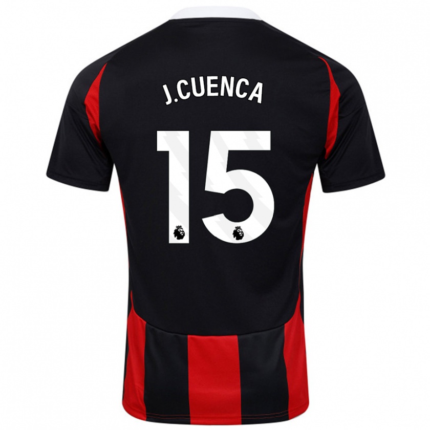 Kandiny Hombre Camiseta Jorge Cuenca #15 Negro Rojo 2ª Equipación 2024/25 La Camisa Chile