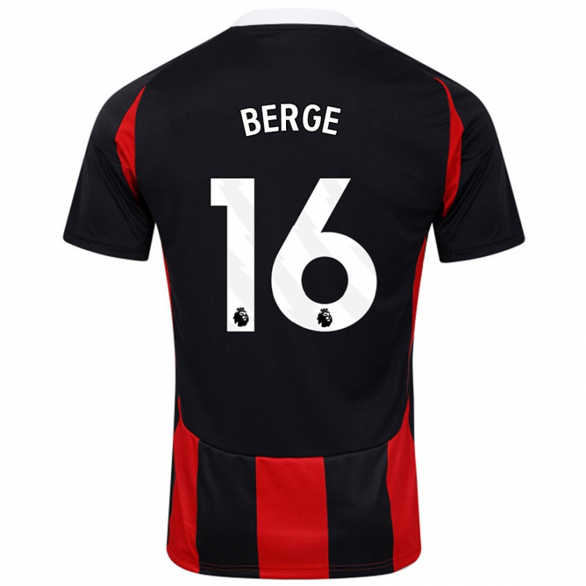 Kandiny Hombre Camiseta Sander Berge #16 Negro Rojo 2ª Equipación 2024/25 La Camisa Chile