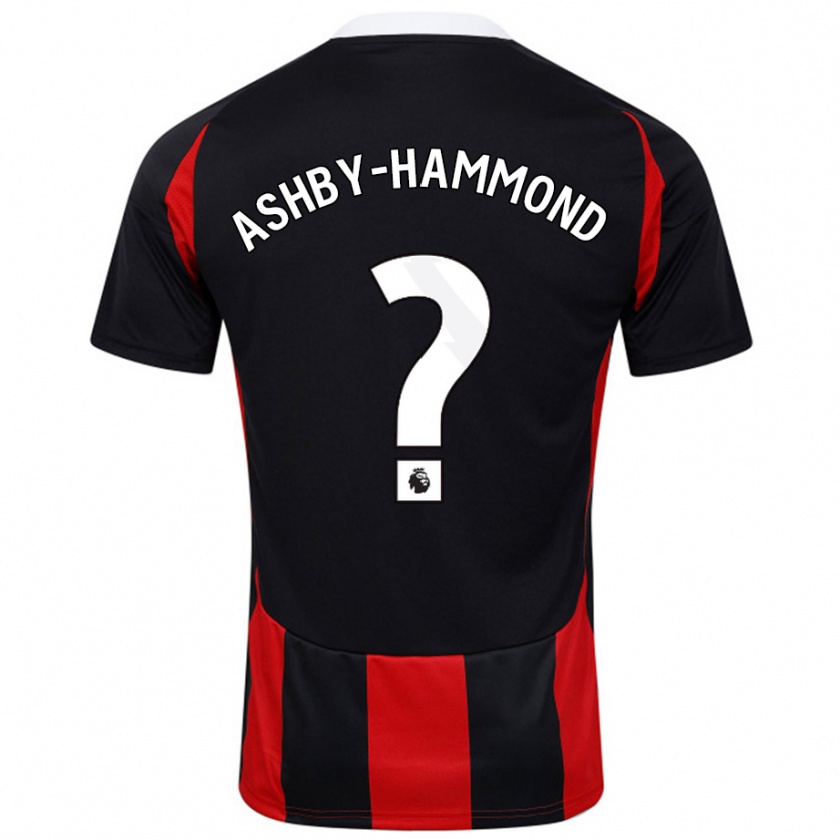 Kandiny Hombre Camiseta Luca Ashby-Hammond #0 Negro Rojo 2ª Equipación 2024/25 La Camisa Chile