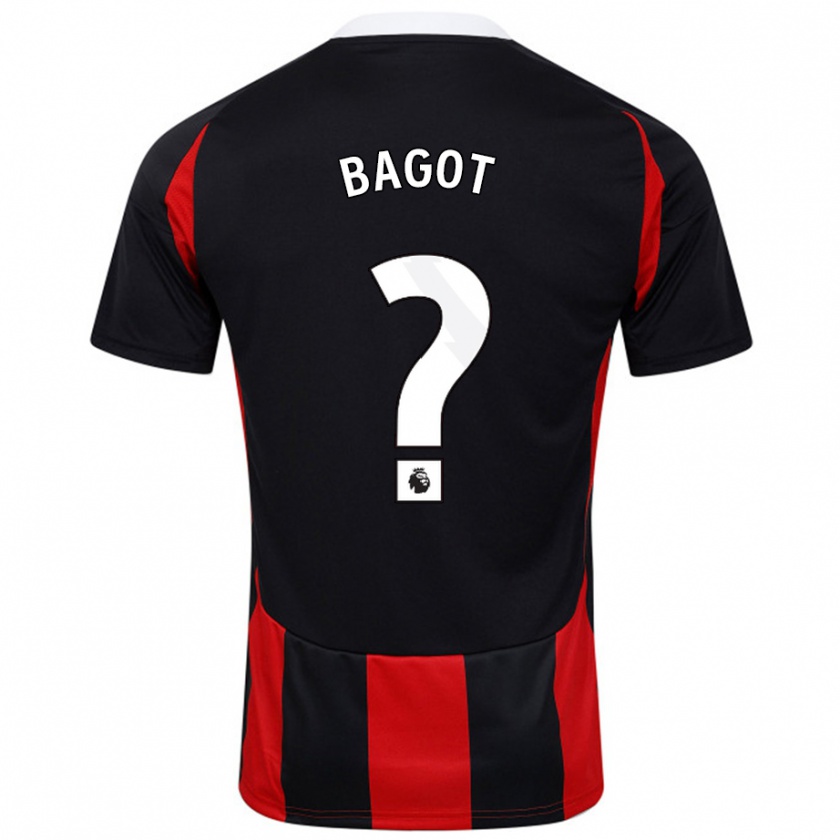 Kandiny Hombre Camiseta Matthew Bagot #0 Negro Rojo 2ª Equipación 2024/25 La Camisa Chile