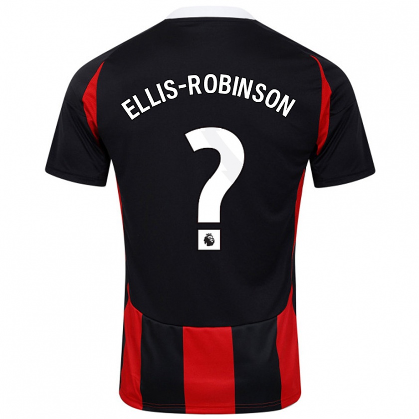 Kandiny Hombre Camiseta Eddie Ellis-Robinson #0 Negro Rojo 2ª Equipación 2024/25 La Camisa Chile