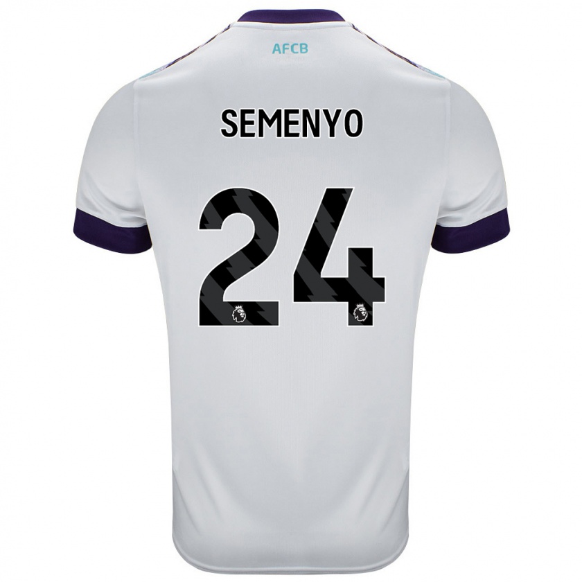 Kandiny Hombre Camiseta Antoine Semenyo #24 Blanco Verde Púrpura 2ª Equipación 2024/25 La Camisa Chile