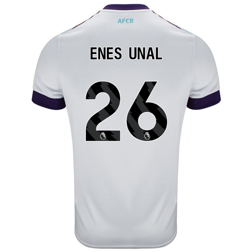 Kandiny Hombre Camiseta Enes Ünal #26 Blanco Verde Púrpura 2ª Equipación 2024/25 La Camisa Chile