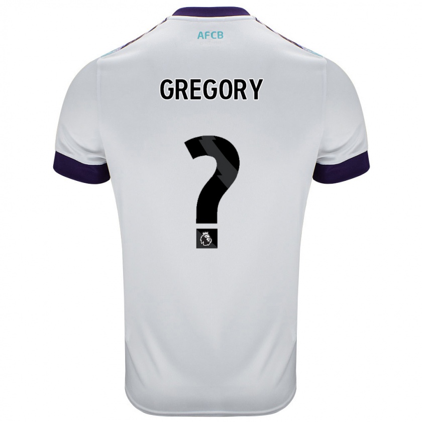 Kandiny Hombre Camiseta Karlos Gregory #0 Blanco Verde Púrpura 2ª Equipación 2024/25 La Camisa Chile